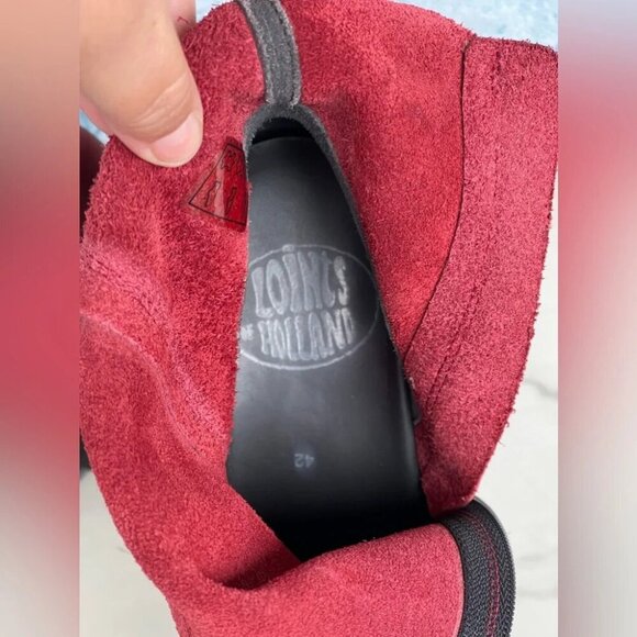 LOINTS OF HOLLAND LOTTUM RED/burgendy suede + smoothleather boots size 42/11.5 - Picture 14 of 14